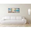 imageWieco Art Framed Wall Art 3 Panels Blue Beach Canvas Art for Home Decor Sea View Sunset White Wave Beach Pictures on Canvas Prints Artwork for Wall Decor Living Room Decorations12x16inchx3pcs Framed