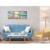 imageWieco Art Framed Wall Art 3 Panels Blue Beach Canvas Art for Home Decor Sea View Sunset White Wave Beach Pictures on Canvas Prints Artwork for Wall Decor Living Room Decorations12x16inchx3pcs Framed