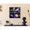 imageWieco Art Framed Wall Art 4 Panels Contemporary Star Sky Pictures Astronomy Artwork Modern Canvas Prints Space Pictures Universal Magic Power for Bedroom Home Decorations12x12inchx4pcs Framed
