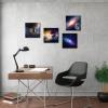 imageWieco Art Framed Wall Art 4 Panels Contemporary Star Sky Pictures Astronomy Artwork Modern Canvas Prints Space Pictures Universal Magic Power for Bedroom Home Decorations12x12inchx4pcs 30x30cmx4pcs