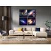 imageWieco Art Framed Wall Art 4 Panels Contemporary Star Sky Pictures Astronomy Artwork Modern Canvas Prints Space Pictures Universal Magic Power for Bedroom Home Decorations20x20inchx4pcs Framed