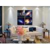 imageWieco Art Framed Wall Art 4 Panels Contemporary Star Sky Pictures Astronomy Artwork Modern Canvas Prints Space Pictures Universal Magic Power for Bedroom Home Decorations20x20inchx4pcs Framed