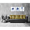 imageWieco Art Framed Wall Art Blue Abstract Flowers 3 Panels Canvas Prints Home Art Modern Artwork Wall Pictures for Living Room Bedroom and Home Decorations Black Frame20x20inchx3pcs
