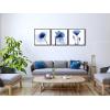 imageWieco Art Framed Wall Art Blue Abstract Flowers 3 Panels Canvas Prints Home Art Modern Artwork Wall Pictures for Living Room Bedroom and Home Decorations Black Frame20x20inchx3pcs Framed