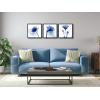 imageWieco Art Framed Wall Art Blue Abstract Flowers 3 Panels Canvas Prints Home Art Modern Artwork Wall Pictures for Living Room Bedroom and Home Decorations Black Frame12x12inchx3pcs Framed