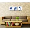 imageWieco Art Framed Wall Art Blue Abstract Flowers 3 Panels Canvas Prints Home Art Modern Artwork Wall Pictures for Living Room Bedroom and Home Decorations Black Frame12x12inchx3pcs