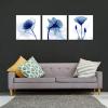 imageWieco Art Framed Wall Art Blue Abstract Flowers 3 Panels Canvas Prints Home Art Modern Artwork Wall Pictures for Living Room Bedroom and Home Decorations Black Frame20x20inchx3pcs