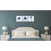 imageWieco Art Framed Wall Art Blue Abstract Flowers 3 Panels Canvas Prints Home Art Modern Artwork Wall Pictures for Living Room Bedroom and Home Decorations Black Frame12x12inchx3pcs
