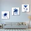 imageWieco Art Framed Wall Art Blue Abstract Flowers 3 Panels Canvas Prints Home Art Modern Artwork Wall Pictures for Living Room Bedroom and Home Decorations Black Frame24x24inchx3pcs