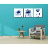 imageWieco Art Framed Wall Art Blue Abstract Flowers 3 Panels Canvas Prints Home Art Modern Artwork Wall Pictures for Living Room Bedroom and Home Decorations Black Frame20x20inchx3pcs