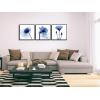 imageWieco Art Framed Wall Art Blue Abstract Flowers 3 Panels Canvas Prints Home Art Modern Artwork Wall Pictures for Living Room Bedroom and Home Decorations Black Frame20x20inchx3pcs Framed
