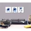 imageWieco Art Framed Wall Art Blue Abstract Flowers 3 Panels Canvas Prints Home Art Modern Artwork Wall Pictures for Living Room Bedroom and Home Decorations Black Frame24x24inchx3pcs
