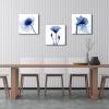 imageWieco Art Framed Wall Art Blue Abstract Flowers 3 Panels Canvas Prints Home Art Modern Artwork Wall Pictures for Living Room Bedroom and Home Decorations Black Frame20x20inchx3pcs