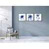 imageWieco Art Framed Wall Art Blue Abstract Flowers 3 Panels Canvas Prints Home Art Modern Artwork Wall Pictures for Living Room Bedroom and Home Decorations Black Frame20x20inchx3pcs Framed