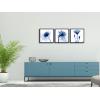 imageWieco Art Framed Wall Art Blue Abstract Flowers 3 Panels Canvas Prints Home Art Modern Artwork Wall Pictures for Living Room Bedroom and Home Decorations Black Frame12x12inchx3pcs Framed