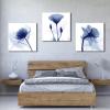 imageWieco Art Framed Wall Art Blue Abstract Flowers 3 Panels Canvas Prints Home Art Modern Artwork Wall Pictures for Living Room Bedroom and Home Decorations Black Frame24x24inchx3pcs