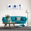 imageWieco Art Framed Wall Art Blue Abstract Flowers 3 Panels Canvas Prints Home Art Modern Artwork Wall Pictures for Living Room Bedroom and Home Decorations Black Frame12x12inchx3pcs