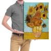 imageWieco Art Framed Wall Art Canvas Prints of Sunflower by Vincent Van Gogh Paintings Reproduction Abstract Wall Decorations for Living Room Golden Frame24L x 16W