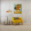 imageWieco Art Framed Wall Art Canvas Prints of Sunflower by Vincent Van Gogh Paintings Reproduction Abstract Wall Decorations for Living Room Golden Frame32L x 24W