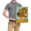 imageWieco Art Framed Wall Art Canvas Prints of Sunflower by Vincent Van Gogh Paintings Reproduction Abstract Wall Decorations for Living Room Golden Frame17L x 13W