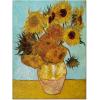imageWieco Art Framed Wall Art Canvas Prints of Sunflower by Vincent Van Gogh Paintings Reproduction Abstract Wall Decorations for Living Room Golden Frame16L x 12W