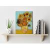 imageWieco Art Framed Wall Art Canvas Prints of Sunflower by Vincent Van Gogh Paintings Reproduction Abstract Wall Decorations for Living Room Golden Frame16L x 12W