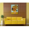 imageWieco Art Framed Wall Art Canvas Prints of Sunflower by Vincent Van Gogh Paintings Reproduction Abstract Wall Decorations for Living Room Golden Frame236L x 24W