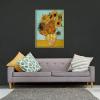 imageWieco Art Framed Wall Art Canvas Prints of Sunflower by Vincent Van Gogh Paintings Reproduction Abstract Wall Decorations for Living Room Golden Frame32L x 24W