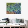 imageWieco Art Framed Wall Art Irises by Van Gogh Famous Flowers Oil Paintings Reproduction Large Canvas Prints Modern Canvas Prints Artwork Pictures on Canvas for Wall Decor Black Frame48L x 36W