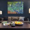 imageWieco Art Framed Wall Art Irises by Van Gogh Famous Flowers Oil Paintings Reproduction Large Canvas Prints Modern Canvas Prints Artwork Pictures on Canvas for Wall Decor Black Frame48L x 36W
