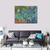 imageWieco Art Framed Wall Art Irises by Van Gogh Famous Flowers Oil Paintings Reproduction Large Canvas Prints Modern Canvas Prints Artwork Pictures on Canvas for Wall Decor Black Frame48L x 36W