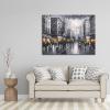 imageWieco Art Framed Wall Art Paris Street View City Canvas Prints By Decorative Landscape Oil Paintings reproduction for Living Room Home Decorations Modern Contemporary Cityscape Artwork Bronze Gold40L x 30W
