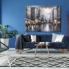 imageWieco Art Framed Wall Art Paris Street View City Canvas Prints By Decorative Landscape Oil Paintings reproduction for Living Room Home Decorations Modern Contemporary Cityscape Artwork Bronze Gold48L x 36W