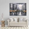 imageWieco Art Framed Wall Art Paris Street View City Canvas Prints By Decorative Landscape Oil Paintings reproduction for Living Room Home Decorations Modern Contemporary Cityscape Artwork Bronze Gold48L x 36W
