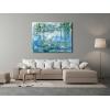 imageWieco Art Large Framed Wall Art Water Lilies by Claude Monet Canvas Print Paintings Reproduction Modern Canvas Wall Art for Living Room Decoration Abstract Artwork Silver Frame48L x 36W