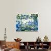 imageWieco Art Large Framed Wall Art Water Lilies by Claude Monet Canvas Print Paintings Reproduction Modern Canvas Wall Art for Living Room Decoration Abstract Artwork Silver Frame16L x 12W