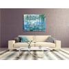 imageWieco Art Large Framed Wall Art Water Lilies by Claude Monet Canvas Print Paintings Reproduction Modern Canvas Wall Art for Living Room Decoration Abstract Artwork Silver Frame32L x 24W