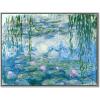 imageWieco Art Large Framed Wall Art Water Lilies by Claude Monet Canvas Print Paintings Reproduction Modern Canvas Wall Art for Living Room Decoration Abstract Artwork Silver Frame32L x 236W