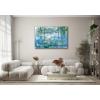 imageWieco Art Large Framed Wall Art Water Lilies by Claude Monet Canvas Print Paintings Reproduction Modern Canvas Wall Art for Living Room Decoration Abstract Artwork Silver Frame483L x 324W