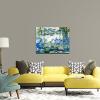 imageWieco Art Large Framed Wall Art Water Lilies by Claude Monet Canvas Print Paintings Reproduction Modern Canvas Wall Art for Living Room Decoration Abstract Artwork Silver Frame24L x 20W