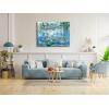 imageWieco Art Large Framed Wall Art Water Lilies by Claude Monet Canvas Print Paintings Reproduction Modern Canvas Wall Art for Living Room Decoration Abstract Artwork Silver Frame32L x 24W