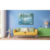 imageWieco Art Large Framed Wall Art Water Lilies by Claude Monet Canvas Print Paintings Reproduction Modern Canvas Wall Art for Living Room Decoration Abstract Artwork Silver Frame41L x 30W
