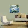 imageWieco Art Large Framed Wall Art Water Lilies by Claude Monet Canvas Print Paintings Reproduction Modern Canvas Wall Art for Living Room Decoration Abstract Artwork Silver Frame24L x 20W