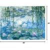 imageWieco Art Large Framed Wall Art Water Lilies by Claude Monet Canvas Print Paintings Reproduction Modern Canvas Wall Art for Living Room Decoration Abstract Artwork Silver Frame48L x 36W