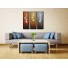 imageWieco Art Modern Contemporary Flowers Black Framed Artwork Decorative 3 Panels 100 Hand Painted Abstract Floral Oil Paintings on Canvas Wall Art Dcor for Living Room Home Decorations10x30inchx3pcs Framed