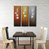 imageWieco Art Modern Contemporary Flowers Black Framed Artwork Decorative 3 Panels 100 Hand Painted Abstract Floral Oil Paintings on Canvas Wall Art Dcor for Living Room Home Decorations10x30inchx3pcs 25x75cmx3pcs