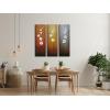 imageWieco Art Modern Contemporary Flowers Black Framed Artwork Decorative 3 Panels 100 Hand Painted Abstract Floral Oil Paintings on Canvas Wall Art Dcor for Living Room Home Decorations10x30inchx3pcs 25x75cmx3pcs