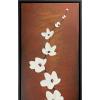 imageWieco Art Modern Contemporary Flowers Black Framed Artwork Decorative 3 Panels 100 Hand Painted Abstract Floral Oil Paintings on Canvas Wall Art Dcor for Living Room Home Decorations10x30inchx3pcs Framed