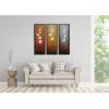 imageWieco Art Modern Contemporary Flowers Black Framed Artwork Decorative 3 Panels 100 Hand Painted Abstract Floral Oil Paintings on Canvas Wall Art Dcor for Living Room Home Decorations12x36inchx3pcs Framed