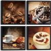 imageWieco Art Black Framed 4 Panels Canvas Wall Art Coffee Bean Kitchen Canvas Prints Wall Art for Living Room Decor Bedroom Home Bathroom Wall Decor12x12inchx4pcsBlack Frame